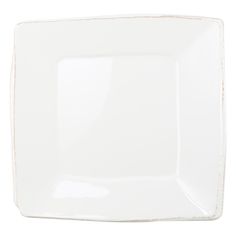 a white square plate on a white background