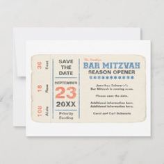 an old movie ticket save the date card