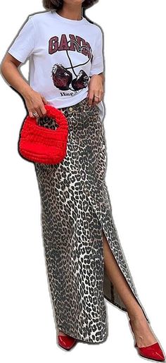 Casual Printed Cotton Skirt, High Waist Leopard Print Skirt For Fall, Trendy High Waist Leopard Print Skirt, Casual Leopard Print Midi Skirt, Casual Leopard Print Skirt For Fall, Casual Leopard Print Midi Skirt Bottoms, Trendy Fall Maxi Skirt With Pockets, Casual Long Printed Skirt, Casual Printed Relaxed Maxi Skirt