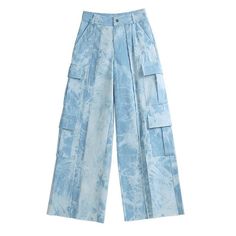 Embrace Your Unique Style with Trendy Tie Dye Denim Step into the world of high street fashion with our High Waist Tie Dye Straight Denim Pants. Perfectly blending contemporary style with comfort, these pants are a must-have in your wardrobe. Designed for the fashion-forward junior, they offer a unique blend of bold design and relaxed fit, making them ideal for all seasons. Whether you're heading out for a casual day or dressing up for an evening, these pants are your go-to choice. Product Featu Spring Relaxed Fit Flare Jeans With Side Pockets, Spring Flare Jeans With Relaxed Fit And Side Pockets, Relaxed Fit High-waisted Cargo Jeans For Spring, Spring Relaxed Fit High-waisted Cargo Jeans, Trendy Spring Denim Blue Wide Leg Pants, Spring Wide Leg Flare Jeans With Cargo Pockets, Wide Leg Flare Jeans With Cargo Pockets For Spring, Trendy Wide Leg Non-stretch Cargo Jeans, Trendy Baggy Cargo Jeans For Summer