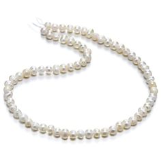 a white pearl necklace on a white background