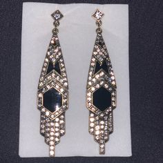 Darling Deco Drop Earrings- The Look Of Vintage With Black And Crystal Accents. Easily Dress Up Or Down. Earrings Color, Black Silver, Jewelry Earrings, Dress Up, Women Jewelry, Drop Earrings, Crystals, Silver, Women Shopping