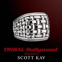 LARGE WOVEN SILVER Mens Ring By Scott Kay Golden Rings For Men, Dark Ring, Mens Sterling Silver Bracelets, Cool Rings For Men, Mens Skull Rings, Silver Mens Ring, Unique Silver Rings, Mens Band Rings, Golden Rings