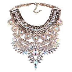 Gorgeous Crystal 2 Tier Statement Bib Necklace. Wedding Necklace, Engagement Party Length:17.3 Inches Gold Plated Dark Priestess, Classy Necklaces, Ball Jewelry, African Traditional Wear, Juliana Jewelry, Dress Necklace, Must Have Jewelry, Necklaces Choker, Gold Heart Locket