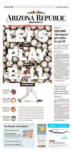 the front page of arizona republic's latest newspaper, let's play baseball