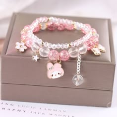 Kawaii Anime Melo Kuro Crystal Bracelet This Kawaii Anime Melo Kuro Crystal Bracelet combines cuteness and elegance with its delicate crystals. Adorn your wrist with this charming accessory and add a touch of uniqueness to any outfit. Perfect for any anime lover, this bracelet will surely be an eye-catching addition to your jewelry collection. Kawaii Bracelet, Girly Bracelets, Pretty Jewelry Necklaces, Kawaii Jewelry, Jewelry Accessories Ideas, Kawaii Accessories, Hello Kitty Items, Crystal Beads Bracelet, Cute Accessories