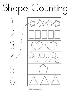 the shape counting worksheet with numbers and shapes for kids to practice number recognition