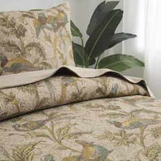 PRICES MAY VARY. Queen size quilt set (3Pcs): 1 quilt/coverlet 90*96 inch, 2 pillow shams 20*28 inch Material: 100%Cotton high-density fabric,soft and comfy,breathable,lightweight for all year round without getting sweaty. The quilt features a vintage Americana aesthetic with a charming print of birds, flowers, and leaves in hues of blue, red, yellow, and green. The quilted style gives a homespun, handmade look that is both cozy and inviting. The printing is done using environmentally-friendly d Country Quilt, Cotton Quilt Set, Vintage Bedspread, Queen Bedspread, Country Quilts, Cabin Interiors, Quilt Comforter, Queen Size Quilt, Bedroom Refresh