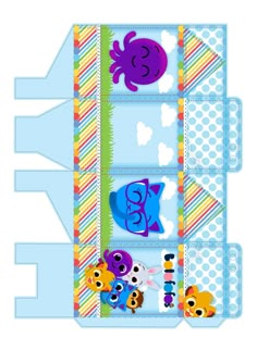 Kit Festa Bolofofos Azul para imprimir 30 Party Kit, Peppa, Minions