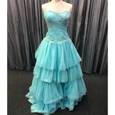 Strapless With Layered Tulle Bottom And Appliqu, Can Become A Short Dress When Removing The Bottom Blue Organza Dress For Debutante Ball, Fitted Light Blue Ball Gown For Quinceanera, Light Blue Fitted Ball Gown For Quinceanera, Blue Organza Evening Dress With Sweetheart Neckline, Blue Organza Ball Gown For Evening, Blue Organza Gown With Sweetheart Neckline, Blue Organza Evening Dress For Debutante Ball, Fitted Blue Organza Evening Dress, Fitted Light Blue Ball Gown For Prom