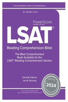 the book cover for lsat reading comprehension bible, which is printed in purple