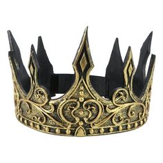 Description This is antique golden crown, soft PU material is adopted. It is not as heavy as other crowns for your head, and it's very light. It is a nice decoration for parties. The inspiration of this product is from medieval king, it is very wonderful! Features - Color: As shown. - Material: PU foam. - Size: About 70 x 15 x 2cm. - Made of PU material, and light. - It shines with antique luster in peculiar. - Medieval king's crown design gives you a regal feeling, reliving the memory of histor Medieval King Costume, Crowns For Men, King Crowns, Medieval King, Medieval Crown, Boy Crown, Male Crown, Prom King, King Costume