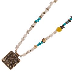 Ethnic Nepal Om Necklace is a beautiful expression of Nepal's rich cultural heritage and spiritual traditions. Its intricate design and meaningful symbolism make it a unique and treasured piece of jewelry. Whether worn for a special occasion or as a daily accessory, the Ethnic Nepal Om Necklace is sure to make a statement and inspire a sense of peace and mindfulness. The Ethnic Nepal Om Necklace is a stunning piece of jewelry that showcases the rich cultural heritage of Nepal. The necklace featu Bohemian Brass Jewelry For Rituals, Traditional Beaded Festival Jewelry, Pendant Beaded Necklaces For Rituals And Festivals, Bohemian Pendant Jewelry For Rituals, Traditional Long Necklace Beads For Festival, Traditional Long Beaded Necklaces For Rituals, Symbolic Multicolor Festival Jewelry, Traditional Colorful Beads Jewelry For Rituals, Bohemian Pendant Necklaces For Rituals