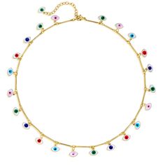 PRICES MAY VARY. COLORFUL EVIL EYE NECKLACE: The length of the evil eye choker necklace is 15 inches with 2 inches extender. 18K GOLD PLATED: Our dainty evil eye necklaces are all plated with 18K gold. They are all plated twice .The gold necklaces are given a lifetime protective finish immediately after the process of plating. Nickel free, lead free, and hypoallergenic. THE MEANING OF EVIL EYE: Wearing and displaying evil eye charms can protect you and your loved ones from eyes full of jealousy Eye Minimalist, Gold Evil Eye Necklace, Evil Eye Necklace Gold, Cute Box, Gold Choker Necklace, Gold Necklaces, Gold Choker, Evil Eye Charm, Evil Eye Necklace