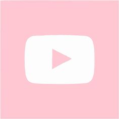 a pink and white square with a play button on the bottom right corner that says youtube