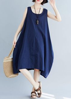 Style navy sleeveless cotton clothes wild A Line summer DressesThis dress is made of cotton or linen fabric, soft and breathy. Flattering cut. Makes you look slimmer and matches easlily. Materials used: cotton Measurement:Size S/US-2/EUR-34 length 106cm / 41.34"bust 108cm / 42.12"Size M/US-2/EUR-34 length 107cm / 41.73"bust 112cm / 43.68"Size L/US-2/EUR-34 length 108cm / 42.12"bust 116cm / 45.24"Size XL/US-2/EUR-34 length 109cm / 42.51"bust 120cm / 46.8"We ship worldwide.Tracking numbers provide A Line Summer Dresses, Double 11, Cotton Clothes, Singles Day, 11 11, Big Size, Linen Fabric, Casual Dress, Slip Dress