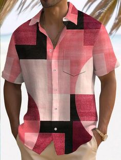 This Retro Vacation Style Print Casual Shirt combines vibrant mixed prints with a fit, making it ideal for casual and stylish occasions. Made from a comfortable 4-way stretch fabric, this shirt features unique design elements such as a pocket, button design, and positioning print, perfect for a boho and vacation-ready look. Features: Material: Made from a flexible 4-way stretch fabric. Style: Casual/Stylish/Boho, perfect for a laid-back look. Pattern Type: Mixed print for a vibrant and design. Element: Pocket design and button design for added functionality and style. Type: Stitching way and positioning print for a unique appearance. Fit Type: Loose fit for maximum comfort. Sleeve Style: Shirt-sleeve for a classic touch. Neckline: Turndown collar for a traditional look. Clothing Length Typ Casual Collar Tops With Patchwork, Casual Colorful Beach Shirt, Bohemian Button-up Top With Graphic Print, Vacation Short Sleeve Top With Geometric Pattern, Short Sleeve Tops With Geometric Pattern For Vacation, Vacation Tops With Geometric Pattern And Short Sleeves, Vacation Geometric Pattern Short Sleeve Tops, Short Sleeve Patchwork Top For Vacation, Summer Multicolor Shirt With Pockets