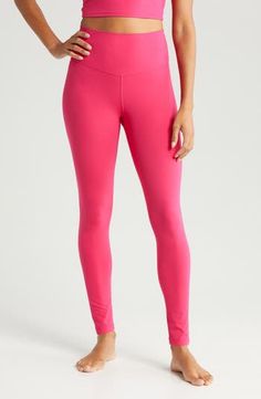 Zella Studio Luxe High Waist 7/8 Leggings | Nordstrom Tight Athleisure Leggings For Light Exercise, Athleisure Tight Leggings For Light Exercise, Moisture-wicking Tight Leggings For Light Exercise, Tight Athleisure Leggings For Pilates, Athleisure Tight Leggings For Pilates, 4-way Stretch Leggings With Elastic Waistband For Pilates, Tight Elastane Leggings For Light Exercise, Comfort Stretch Go-dry Leggings, Comfort Stretch Workout Leggings