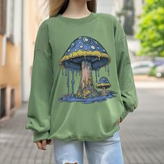 🍄 Mushroom Pattern Sweatshirt - Creative Design for Halloween and Daily Wear 🎃 This sweatshirt features a unique mushroom pattern, which is perfect for Halloween events, parties or daily life, showing your unique style. The creative mushroom design will make you stand out from the crowd and become the focus of everyone's attention. ✨ Main Features: High-quality fabric: Made of soft and comfortable fabric, it provides warmth and comfort all day long. Personalized customization: Supports adding personalized text and patterns to create your own unique sweatshirt. Suitable for multiple occasions: Whether it is a Halloween party, daily leisure, or creative activities, this sweatshirt can perfectly adapt to different scenes. Loose and comfortable: The loose version is suitable for all body typ Fall Hooded Sweater With Graphic Print, Hooded Graphic Print Sweater For Fall, Oversized Crew Neck Hoodie With Cartoon Print, Oversized Cartoon Print Crew Neck Hoodie, Oversized Crew Neck Sweatshirt With Cartoon Print, Fall Cartoon Print Sweatshirt For Streetwear, Fall Cartoon Print Streetwear Sweatshirt, Fall Streetwear Sweatshirt With Cartoon Print, Fall Graphic Print Hoodie Sweater