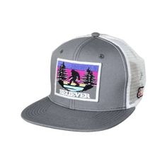 Product number: JCBC508 Grey flat bill hat White breathable mesh back Classic 6-panel crown Believer with big foot patch on front Plastic snapback strap Cotton twill sweatband Flat Bill Snapback Hat With Logo Patch For Outdoor, Logo Patch Snapback Hat For Outdoor Activities, Logo Patch Flat Bill Snapback For Outdoor Activities, Outdoor Snapback Hat With Flat Brim And Logo Patch, Outdoor Flat Brim Snapback Hat With Logo Patch, Outdoor Snapback Hat With Logo Patch, Flat Bill Trucker Hat For Baseball Season, Baseball Season Trucker Hat With Flat Bill For Outdoor, Baseball Season Trucker Hat With Flat Bill