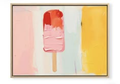 an abstract painting with popsicles painted on it