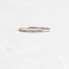 |14k White Gold|E Morse Code Ring, Melanie Casey, Velvet Ring Box, 1 Number, Letter Ring, Plastic Ring, Twisted Band, Baguette Diamonds, Morse Code