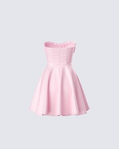 Add a sprinkle of delight into your day in this pink mini dress 💕 Made from cotton plain-weave fabric and complete with a fitted corset bodice and ruffles - this fit and flare style is perfect for the days you feel a little extra sweet 😊 Pink Sleeveless Corset Dress For Spring, Spring Sleeveless Pink Corset Dress, Feminine Pink Mini Dress With Ruffled Straps, Flirty Pink Corset Dress For Summer, Pink Mini Dress With Sweetheart Neckline And Ruffle Hem, Pink Mini Dress With Fitted Bodice, Flirty Cotton Mini Dress With Sweetheart Neckline, Pink Sleeveless Corset Dress With Ruffles, Fitted Pink Mini Dress With Sweetheart Neckline