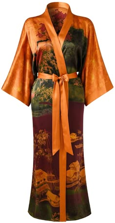 PRICES MAY VARY. 100% Silk, 16mm. Produced by China's top silk producers, the hometown of the world's silk. Kimono collar,sash tie closure, belt loops and inside ties.Tie closure.Side slits at hem. Dry cleaning. One Size Fits Most. Fits up to 45" at chest & hip. 50" length. If you require a size larger than our size specification, this robe will not close. Luxurious 100% silk robe just like soft skin are the perfect choice for your wardrobe.This robes ensure the ultimate in comfort and style in Kimono Collar, China Clothes, Silk Robe, Womens Kimono, Silk Kimono, Soft Skin, Skin So Soft, Amazon Women, Modest Fashion