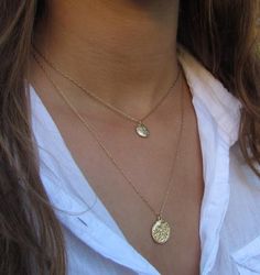 Two Layered Gold seed necklace, Gold Coin Necklace Set, Coin Pendant Necklace, Disc Layering Necklac Dainty Coin Pendant Necklaces For Layering, Dainty Coin Pendant Necklace For Layering, Multi-strand Double Chain Jewelry For Gifts, Elegant Double Chain Multi-strand Jewelry For Gift, Multi-strand Clavicle Chain Necklace As Gift, Elegant Gold Layered Necklace With Coin Pendant, Dainty Round Necklace With Double Chain, Dainty Double Chain Round Necklace, Minimalist Round Double Chain Jewelry