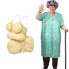 PRICES MAY VARY. Old Lady Dress up Costume Set: you will get 1 piece of women front closure housedress printed with flowers, 1 piece of adult fat suit, 1 piece of granny wig with 4 pieces of hair rollers, 1 grandma wig cap, 1 pair of granny glasses, 1 eyeglass chain, 1 granny faux pearl beads necklace and 1 adjustable crutch, 8 pieces of items in total, enough to play the role of an old lady at a party, suitable for cosplay, saving your time and energy in matching Cute Housedress: this old lady dress is made of cotton and polyester, soft and comfortable for you to wear, loose enough, not easy to break or fade, light in weight, in exquisite workmanship, you can use them with ease and confidence; Dotted flowers patterns, with blue as the main color, it is exquisite and elegant, making you lo Grandma Style Outfits, Grandma Wig, Granny Wig, Dotted Flowers, Old Lady Dress, Granny Glasses, Grandma Dress, Granny Dress, Old Lady Costume