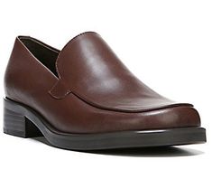 Strike a confident pose in these loafers, which show off a cool and collected minimalist design. From Franco Sarto. Modern Brown Slip-ons For Fall, Spring Workwear Slip-on Moccasins, Business Casual Flat Slip-ons For Fall, Formal Leather Slip-ons For Fall, Sleek Round Toe Slip-ons For Office, Sleek Office Slip-ons With Round Toe, Modern Brown Platform Loafers For Work, Casual Slip-on Loafers For Work, Business Casual Plain Toe Slip-ons For Spring