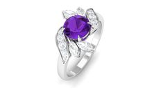 Product Details Every moment of yours is worth celebrating, so why not celebrate it with an alluring fine jewelry. This Amethyst Engagement Ring is exactly what your are looking for your partner, Round Amethyst and Marquise Diamond is held in Claw Setting and Round Diamond is held in prong setting are featured in leaf pattern. Show your love to your partner with this Vintage Amethyst Ring. Product Information SKU SHP-RINGS0821201919 Width 4 mm Height 12 mm Weight 2.80 gm (Approximate) AMETHYST I Formal Purple Birthstone Ring With Halo Setting, Formal Purple Halo Birthstone Ring, Formal Purple Cubic Zirconia Birthstone Ring, Formal Purple Diamond Birthstone Ring, Purple Formal Birthstone Ring With Round Cut, Formal Purple Birthstone Ring With Round Cut, Elegant Purple Diamond Ring For Anniversary, Formal Purple Round Cut Birthstone Ring, Purple Diamond Ring With Halo Setting For Anniversary