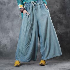 Street Style Soft Denim Pants    #streetwear #wideleg #pants #trousers #jeans #woman #fashion #style Denim Blue Wide Leg Bottoms For Summer, Wide Leg Denim Blue Bottoms For Summer, Baggy Denim Blue Bottoms For Spring, Summer Denim Blue Wide Leg Cotton Pants, Summer Cotton Wide Leg Denim Blue Pants, Summer Denim Blue Cotton Wide Leg Pants, Summer Wide Leg Denim Blue Cotton Pants, Spring Denim Blue Wide-leg Pants, Spring Wide-leg Denim Blue Bottoms