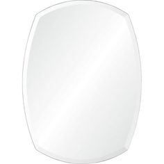 a mirror that is white and has no reflection on the glass, it looks like an oval