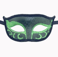 Sparkle Masquerade mask. Green Halloween Costume Party Mask, Green Halloween Masquerade Mask And Prosthetics, Green Halloween Masquerade Mask, Green Masks For Carnival Costume Party, Green Eye Mask For Masquerade, Green Masquerade Mask For Mardi Gras, Venetian Mask Costume Accessories For Mardi Gras, Green Masquerade Mask For Mardi Gras Party, Green Mask For Masquerade Carnival