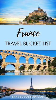 france travel bucket list with the eiffel tower in the background and text overlay