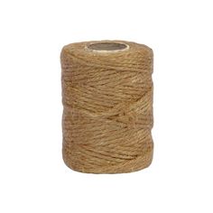 a spool of jute twine on a white background