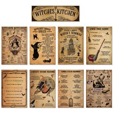 PRICES MAY VARY. Witches Poster Set: you will receive 9 pieces of witches theme posters in this set, including witches kitchen banner, kitchen witchery, witchcraft knowledge, witches house rule, know your broom, and more Size Information: the witch's kitchen banner is about 11.81 x 3.94 inches, and the poster is approximately 12.01 x 7.87 inches, suitable size for decoration in your room, classroom, dorm, or anywhere else you need Widely Use: the witch kitchen theme poster is not only suitable f Rustic Home Bar, Witchcraft Knowledge, Vintage Witches, Witch's Kitchen, Witches Kitchen, Witches House, Knowledge Poster, Cafe Store, Kitchen Canvas