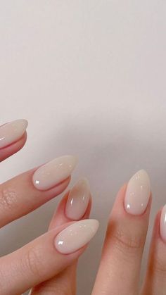 Milky White Nail, Milky Nails, Subtle Nails, Nail Trend, Blush Nails, Soft Nails, Almond Shaped, White Nail, Overall Aesthetic