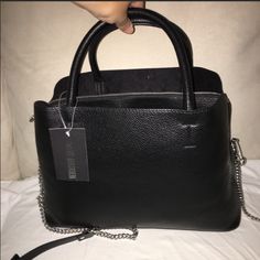 Nwt Leather Exterior And Suede Or Velvet Interior Crossbody Strap Is Half Leather Half Metal Chain Originally $250 Black Saddle Bag, Top Designer Bags, Steve Madden Purse, Suede Purse, Velvet Interior, Yellow Handbag, Steve Madden Handbags, Steve Madden Bags, Black Leather Tote