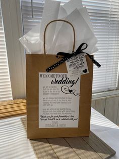 a brown paper bag sitting on top of a table