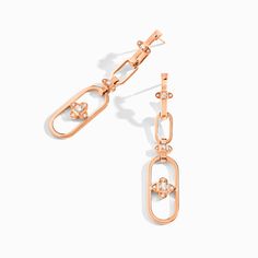 Tip-Top Link Gold Double Drop Earrings Marli New York Rose Diamond Marli Jewelry, New York Woman, Link Jewelry, Rose Diamond, Rose Stone, Wrist Wrap, Hinged Bracelet, Pendant Rings, Rose Earrings