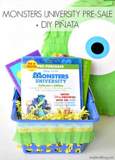 monsters university pre - sale and diy pinata for kids to make with their own materials