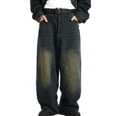 Buy the Extra Baggy Washed Retro Jeans And Other Streetwear Pants From Starphase. Just $68.00 With Free Delivery Men Baggy Jeans, Baggie Jeans Outfit, Skater Men, Street Style Hip Hop, Hip Hop Trousers, Baggy Jeans Outfit, Straight Denim Jeans, 90s Skater, Jeans Street Style