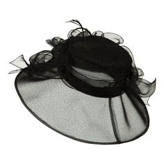 Glitter Big Bow Organza HatMade of 100% polyester.ONE SIZE fits most with size adjustable string inside, fitting up to 7 1/4.Inner satin hatband.Adult/Female.Crown measures 4 inches deep.Brim measures 5.5 inches wide.Hand wash only.Imported. Solid in color, glitter accented fashionable organza hat for ladies.Glitter is accented all around the hat.Crown of hat is featured with a big bow decorative hat band.Bow is detailed with feathers and glitter.Plastic wired downturned brim.Our fancy organza h Elegant Adjustable Brimmed Bucket Hat, Adjustable Mini Hats With Curved Brim For Party, Party Mini Hat With Adjustable Curved Brim, Adjustable Mini Hat With Curved Brim For Parties, Black Adjustable Cloche Hat For Party, Adjustable Black Cloche Hat For Parties, Adjustable Black Cloche Hat For Evening, Elegant Black Bucket Hat, Party Bucket Hat, One Size Fits Most