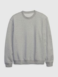 Soft knit sweatshirt.  Crewneck.  Long sleeves with banded cuffs.  Straight silhouette with a relaxed fit.  Hits at the hip. Grey Crewneck Outfit, Mens Sweat Suits, Exercise Physiologist, Crewneck Outfit, Sweat Suits, Things I Wanna Buy, Mens Crewneck Sweatshirt, Men's Sweatshirts, Grey Crewneck