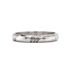 This vintage art deco wedding band is crafted from platinum, ensuring it will last a lifetime. The Mid-Century era style adds a touch of nostalgia, while the intricate engravings add an extra layer of elegance and sophistication. The ring is perfect for those who appreciate the finer details and want to make a statement with their jewelry. This Wedding Band is a one-of-a-kind piece, perfect for those who want a timeless and classic look. Vintage Art Deco Wedding, Engraved Wedding Band, Wedding Band Engraving, Art Deco Wedding Band, Engraved Wedding, Vintage Wedding Band, Deco Wedding, Metal Shop, Art Deco Wedding