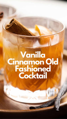 Vanilla Cinnamon Old Fashioned Cocktail Cinnamon Old Fashioned Cocktail, Cinnamon Old Fashioned, Whiskey Cocktail Recipes, Vanilla Cocktail, Bourbon Drinks Recipes, Old Fashioned Drink, Cocktail Drinks Alcoholic