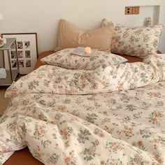 Small Floral Cotton Bedding Set Cream + Burnt Orange / Flat Orange Bed Sheets, Burnt Orange Bedding, Orange Bedspread, Fall Bedding Sets, Bedroom Moody, Ivory Bedding, Apartment Wishlist, Orange Sheets, Pink Comforter