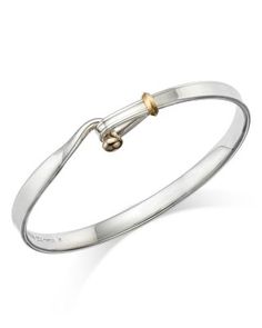 Georg Jensen Sterling Silver & 18K Yellow Gold Torun Bangle Bracelet Leather Silver Bracelet, Georg Jensen Silver, Bracelet Online, Georg Jensen, Silver Bangle Bracelets, Leather Silver, Bangle Bracelet, Bangle Bracelets, Silver Gold